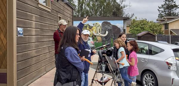 Astro Discovery Day - exploring a telescope outside the museum