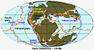 early cretaceous plate tectonic reconstruction map