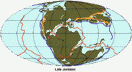 Late Jurassic Plate tectonic reconstruction map