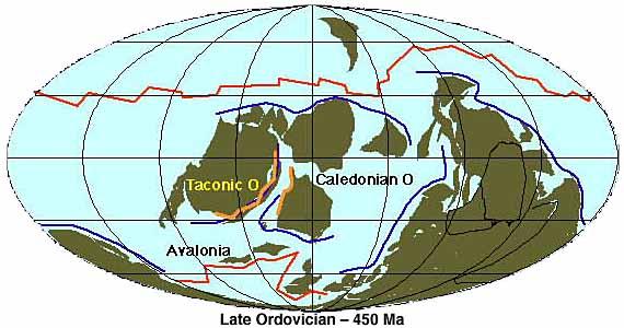 Late Ordovician period tectonic reconstruction of earth