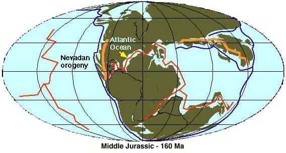 Mid Jurassic Plate Tectonic Reconstruction