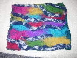felted square with many colors